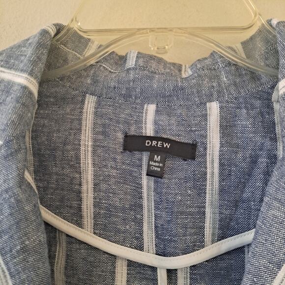 Drew Blue and White Notch Collar Long Sleeve One Button Blazer - Size M - Picture 7 of 7